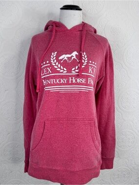 Kentucky Horse Park LEXKY Pullover Graphic Hoodie Washout Red sz Medium Women's